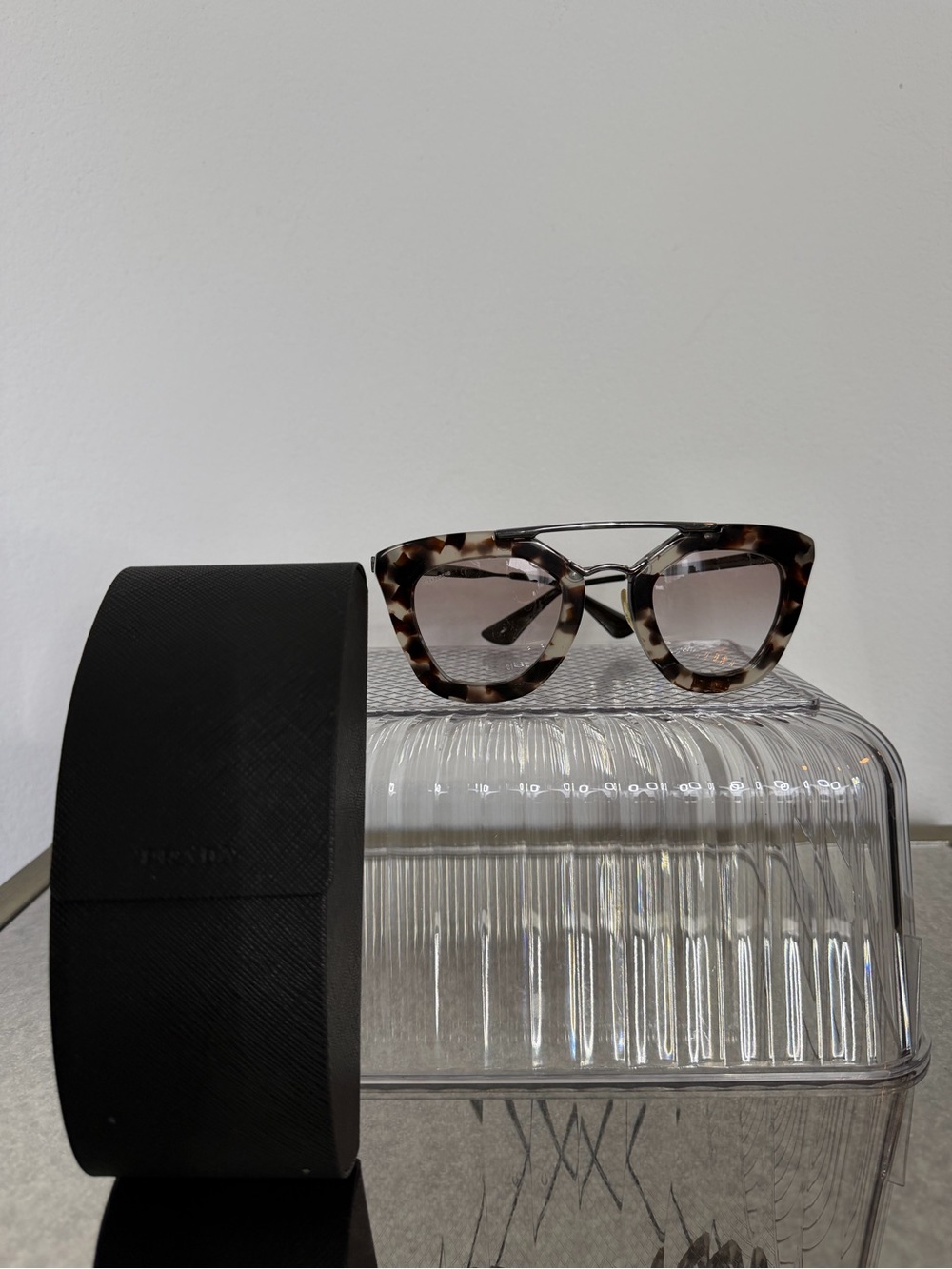 Prada Tortoiseshell Cat-Eye Sunglasses with Brown Gradient Lenses